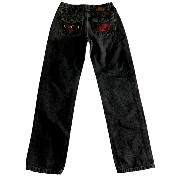 𝅺Coogi Australia Black Denim Embroidered Flap Pocket Jeans - Picture 1 of 13